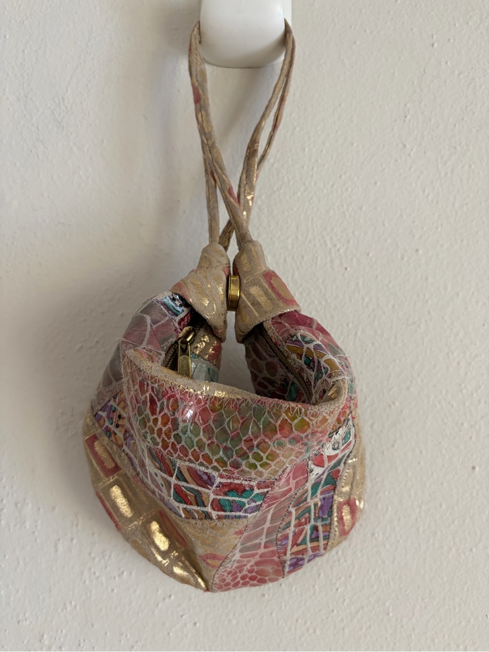 Vintage Leather Patchwork Bag Pouch